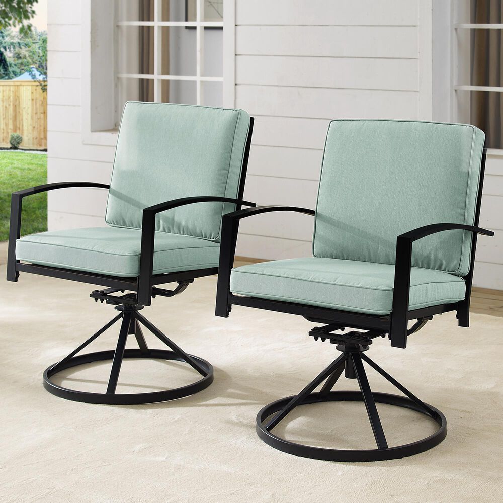 Crosley Furniture Kaplan 2-Piece Patio Swivel Chair Set in Mist, , large