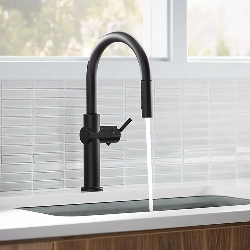 Kohler Crue Pull-Down Kitchen Sink Faucet in Matte Black, , large
