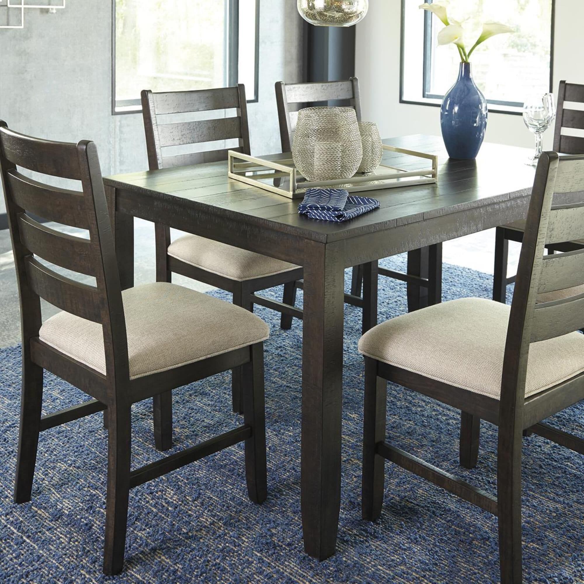 Signature Design by Ashley Rokane 7 Piece Dining Set in Light