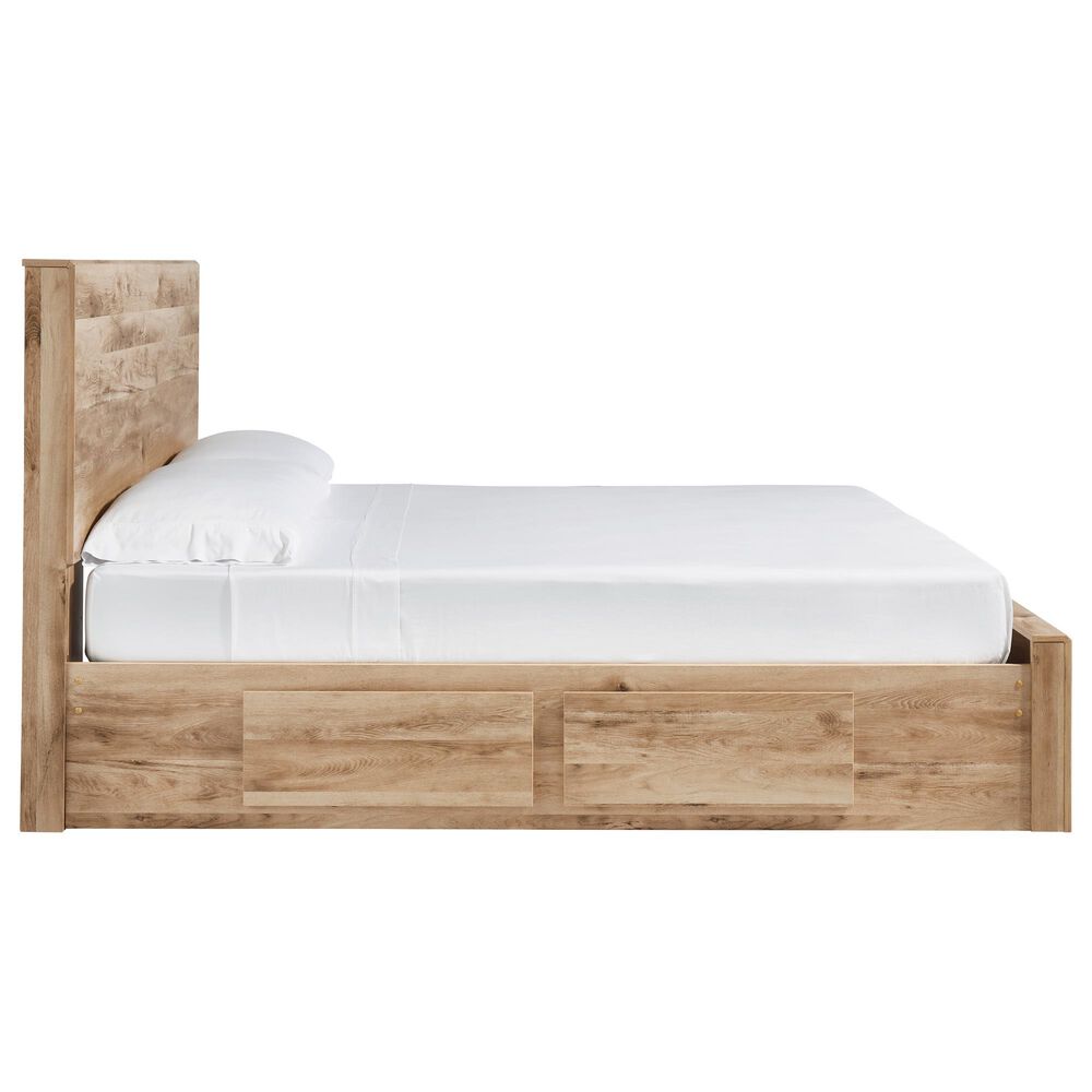 Ashley Hyanna Queen Panel Storage Bed with 2 Under Bed Storage Drawer in Tan Brown, , large