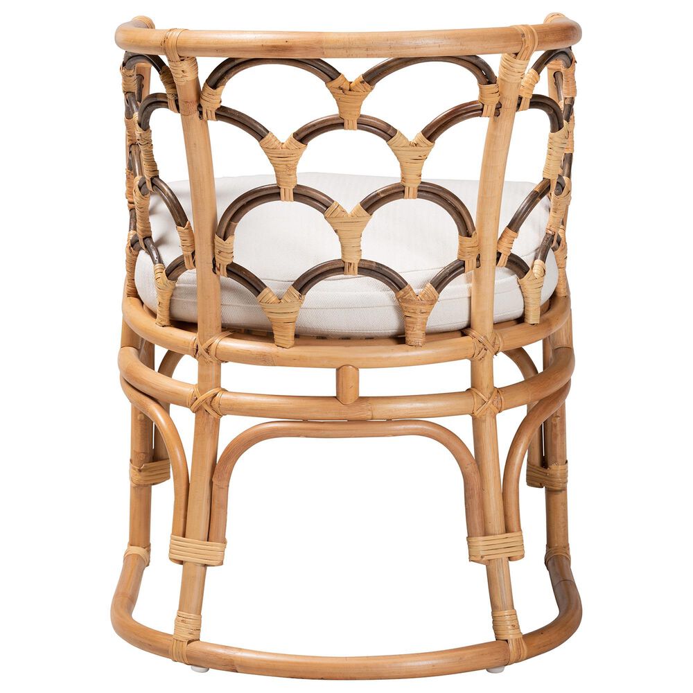 Baxton Studio Aster Rattan Arm Chair in White, , large