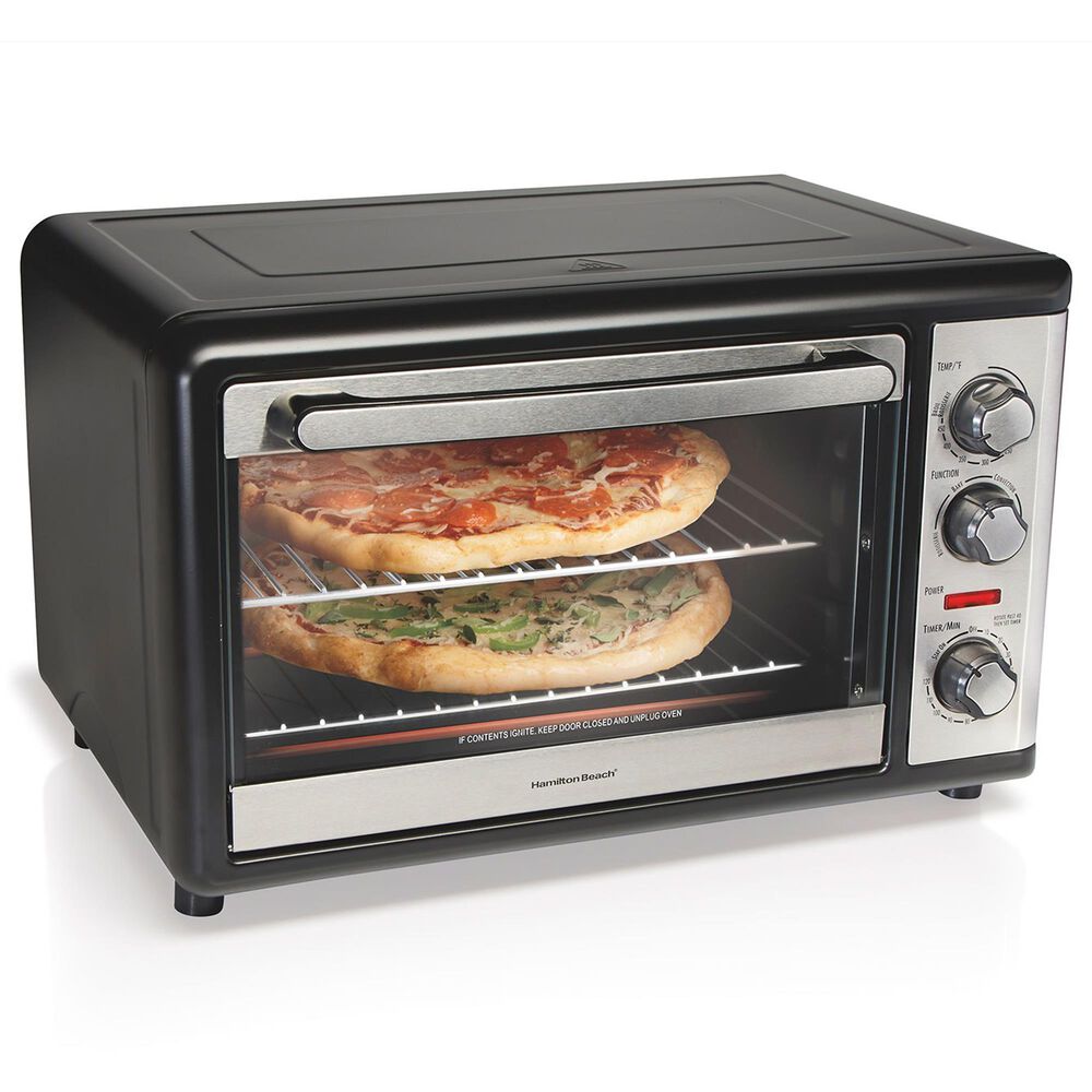 Hamilton Beach 2.5-Quart Revolving Rotisserie Countertop Oven in Black and  Stainless Steel