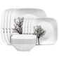 Corelle Timber Shadows 12-Piece Square Dinnerware Set in White, Black and Gray, , large