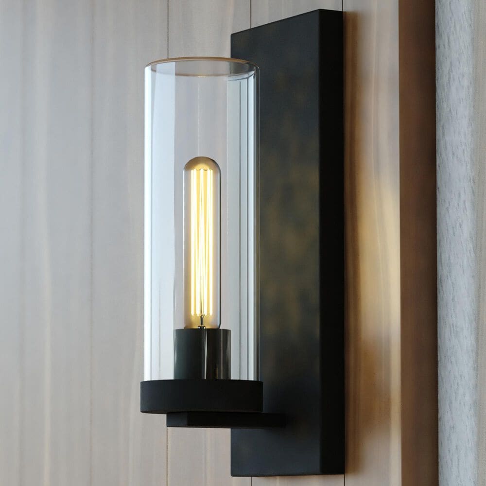 Vaxcel Grantley 1-Light Outdoor Wall Sconce in Matte Black, , large