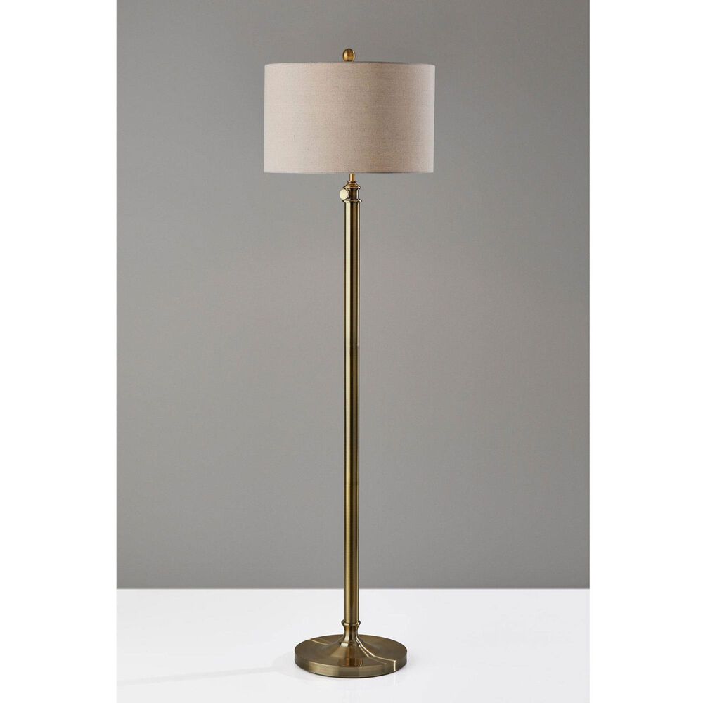 Adesso Barton Floor Lamp in Antique Brass, , large