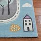 Safavieh Carousel 8" x 10" Grey and Light Blue Kids  Area Rug, , large