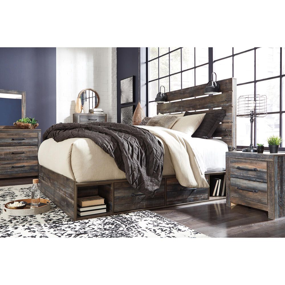 Ashley Drystan Queen Storage Bed with 2 Drawers in Brown Rustic, , large