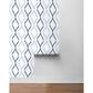 NextWall Ogee Ribbon 216" x 20.5" Peel and Stick Wallpaper in Celtic Blue and Dewdrop, , large