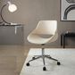LumiSource Fabrico Swivel Office Chair with Cream Faux Leather Cushion in Chrome, , large