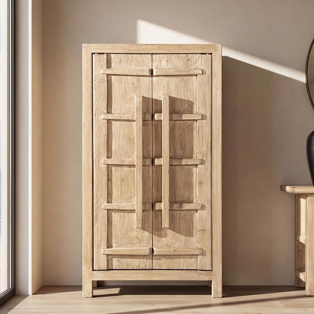 Jennifer Taylor Home Rowan 83" 2-Door Tall Storage Cabinet in Heritage Light Natural Brown, , large