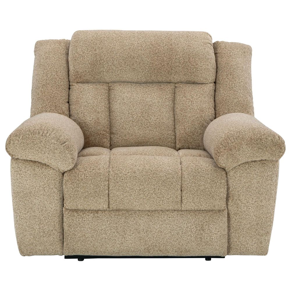 Ashley Tip-Off Power Recliner with Adjustable Headrest in Wheat, , large