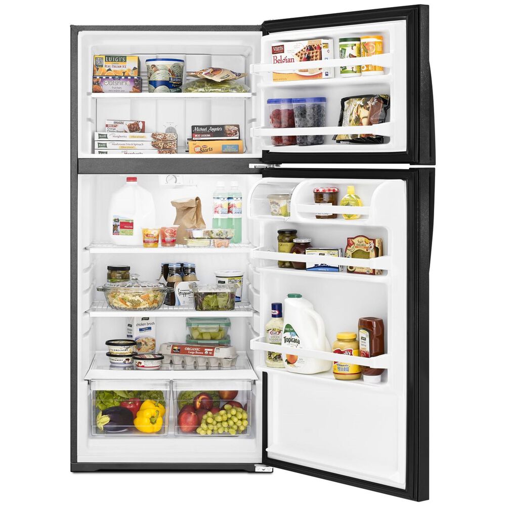 Whirlpool 28&quot; Wide 14 Cu. Ft. Top Freezer Refrigerator in Black, , large