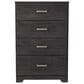 Ashley Belachime Queen Panel Bed with Dresser Chest and 2 Nightstands in Dark Charcoal, , large