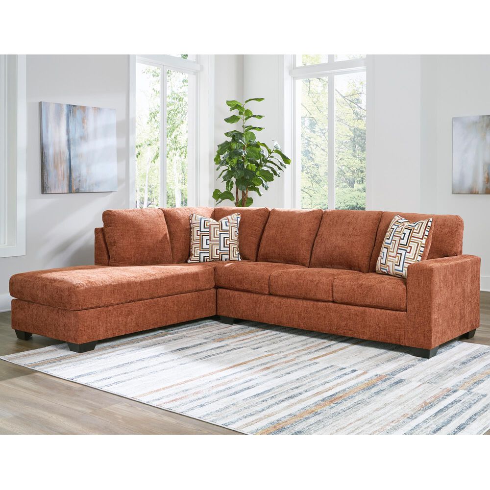 Ashley Aviemore 2-Piece Sectional with Left-Facing Chaise in Spice, , large
