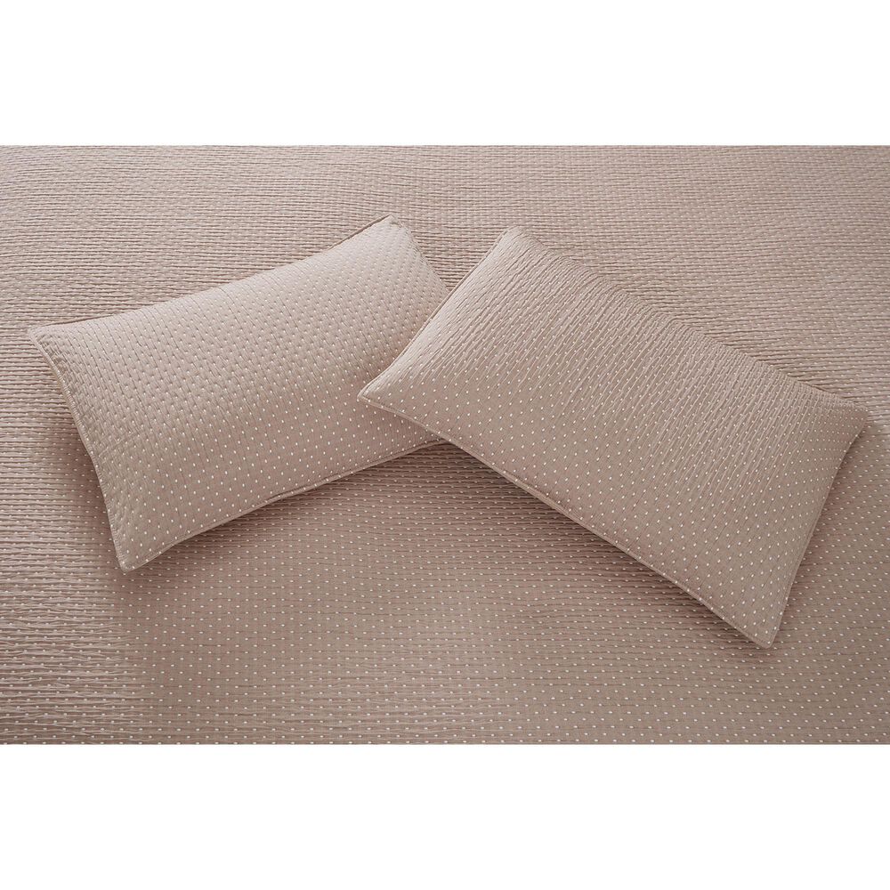 Duke Imports 3-Piece Jacquard Full/Queen Quilt Set in Latte Dots, , large