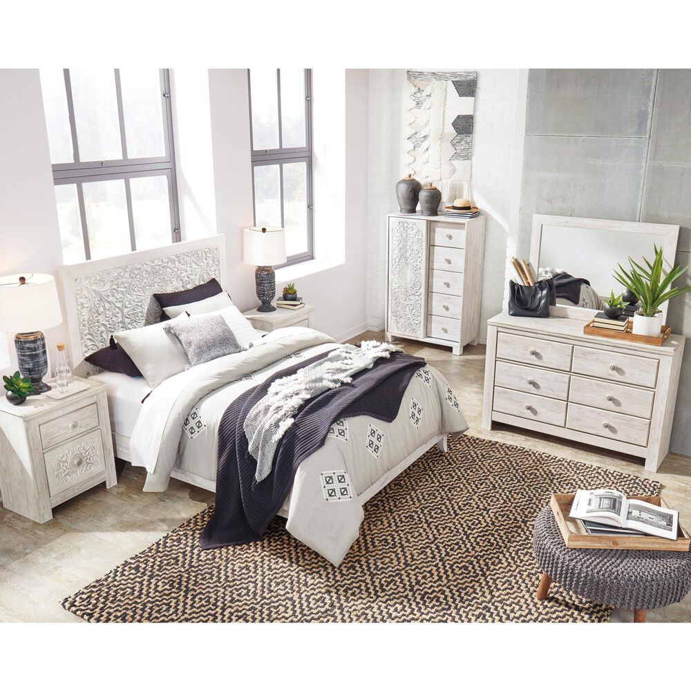 Ashley Paxberry Queen Panel Bed in Whitewash, , large