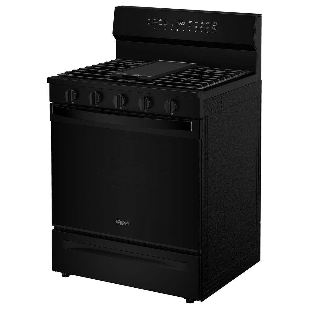Whirlpool 5.3 Cu. Ft. Freestanding Smart Gas Range with Air Cooking Technology in Black, , large