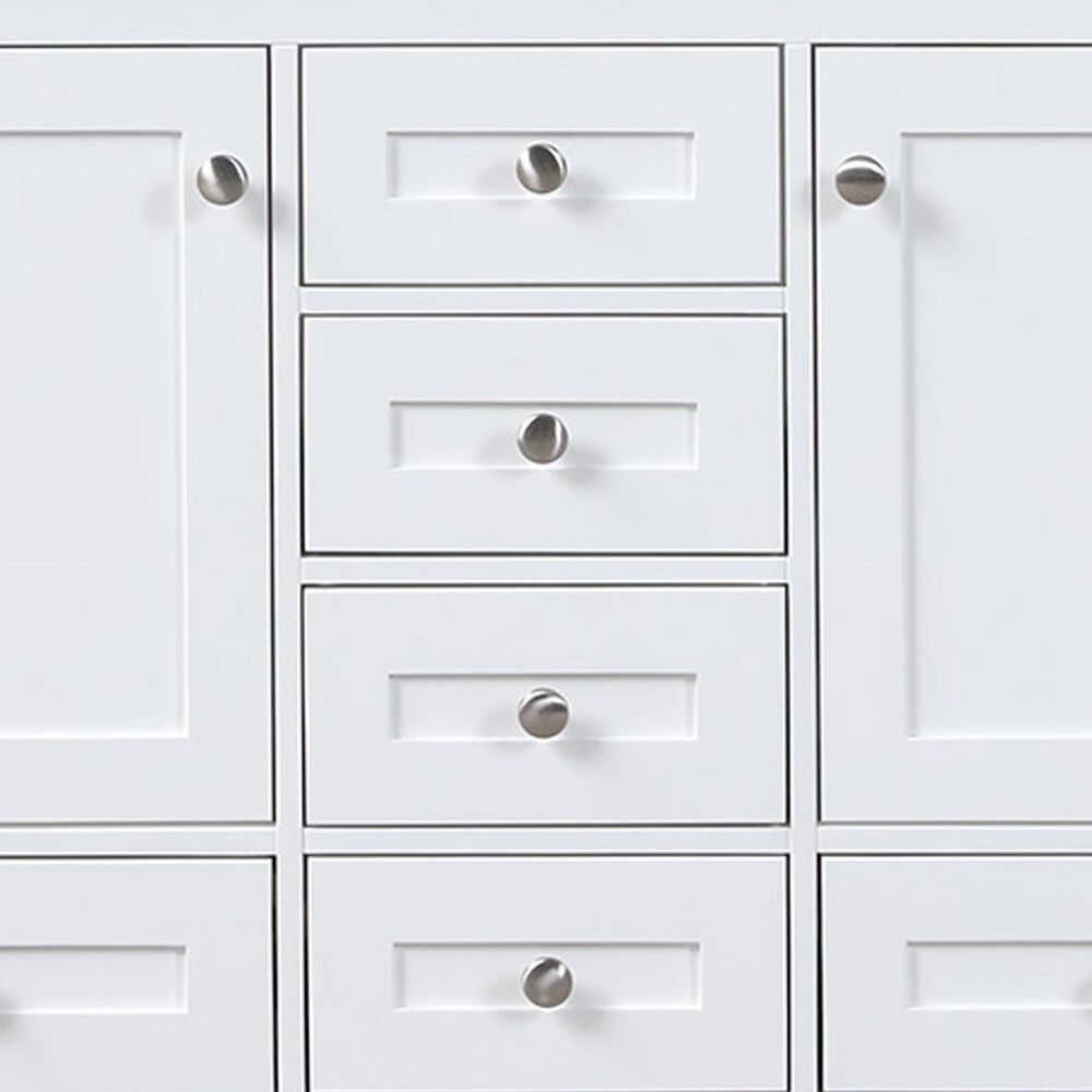 Lexora Home Dukes 48&quot; Double Bathroom Vanity in White with 2 cm White Carrara Marble Top and Rectangular Sinks, , large