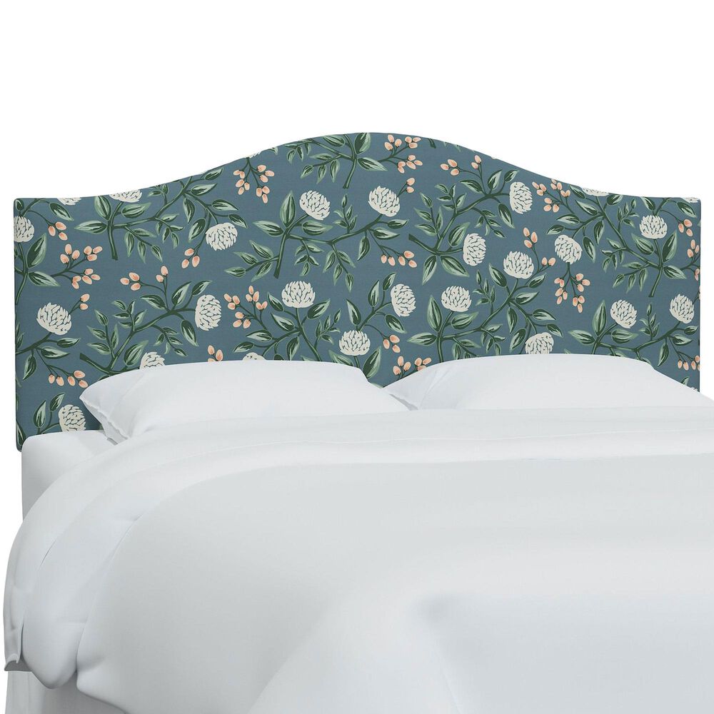 Rifle Paper Co Crafted by Cloth and Company Mayfair Queen Headboard in Peonies Emerald, , large