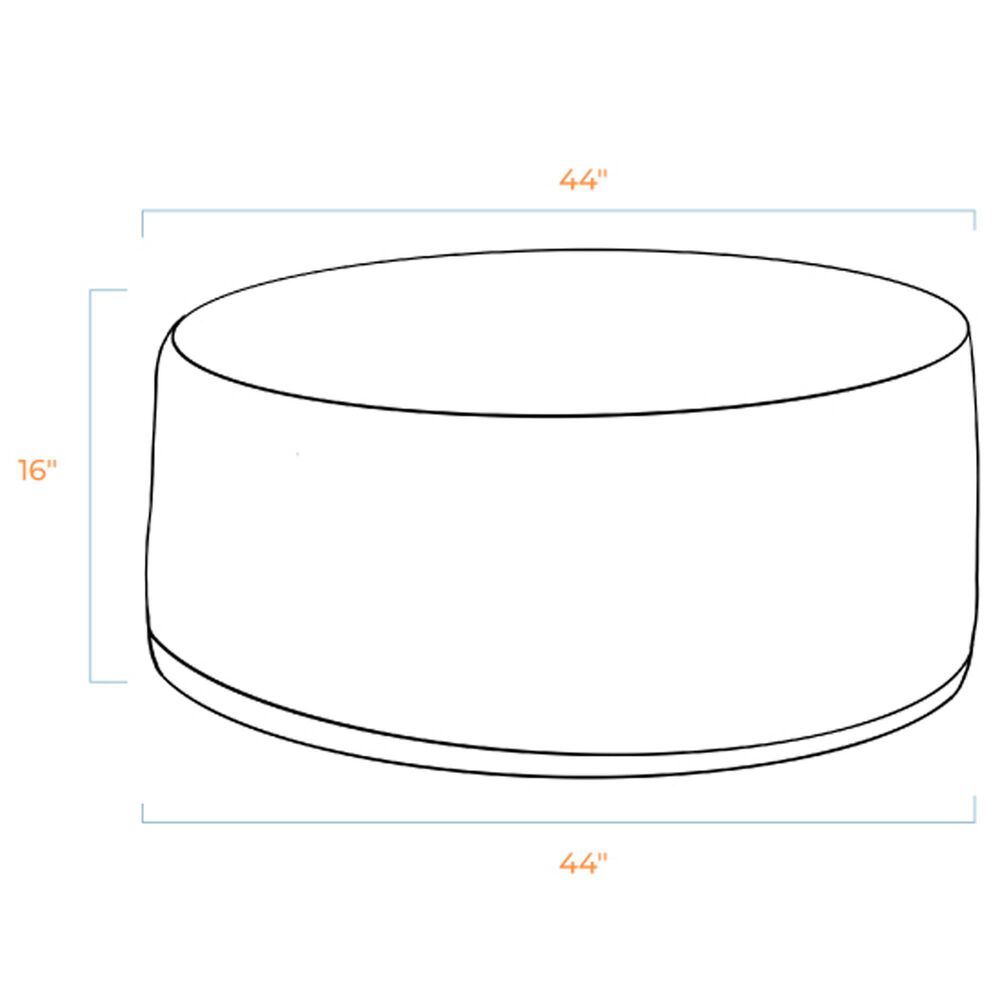 Jaxx Candler Round Ottoman in White, , large