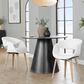 LumiSource Curvo Contemporary Upholstered Chair in Whitewashed Wood and White Faux Leather by LumiSource - Set of 2, , large