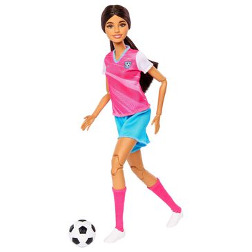 Barbie Roll and Reveal Soccer Player Doll with Ball Encasement, , large