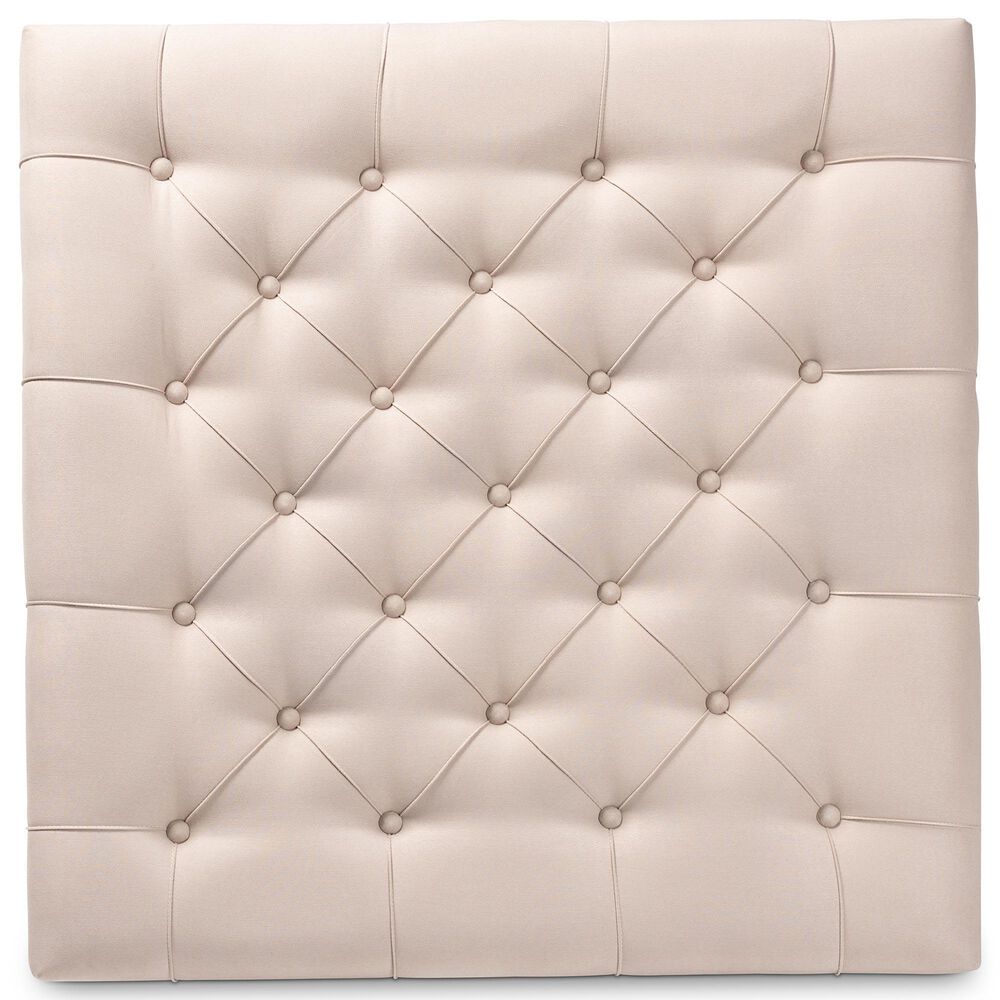 Baxton Studio Kelly Cocktail Ottoman in Beige, , large
