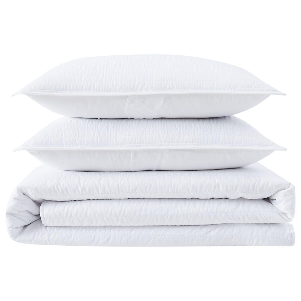 Pem America Truly Calm Antimicrobial 3-Piece Full/Queen Quilt Set in White, , large