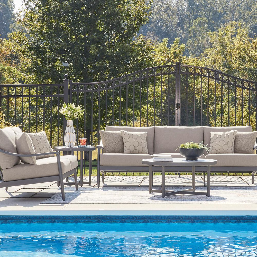 Ashley Ocean Beach Round Cocktail Table in Gray, , large