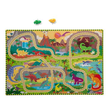 Melissa & Doug Dinosaur Chase Track Floor Puzzle, , large