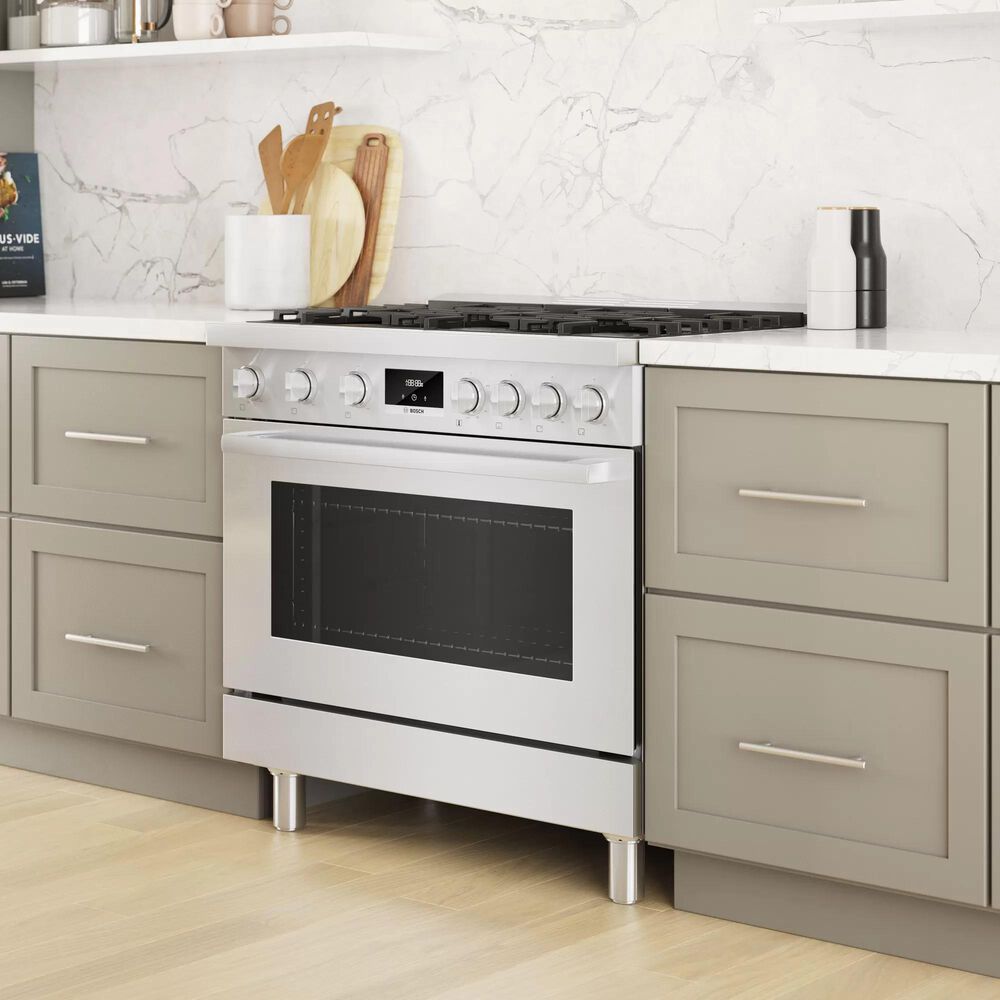 Bosch 3.4 Cu. Ft. Freestanding Gas Range with Convection in Stainless Steel, , large