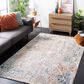 Safavieh Aston ASN728 3" x 5" Ivory and Navy Area Rug, , large