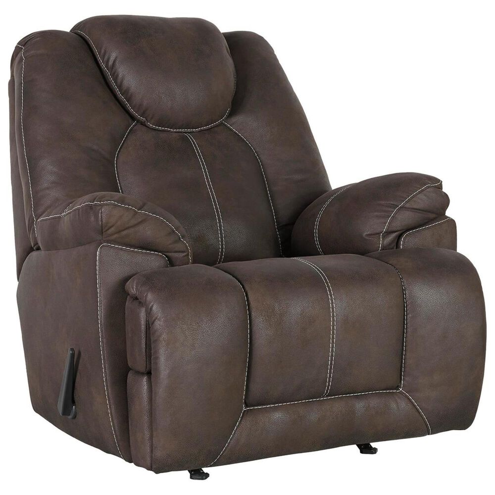 Ashley Warrior Fortress Manual Rocker Recliner in Coffee, , large