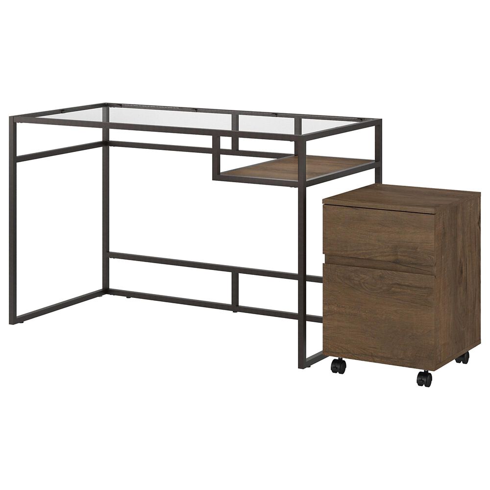 Bush Anthropology 3 Piece Office Desk Set in Rustic Brown, , large