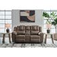 Ashley Lowilla Manual Double Reclining Loveseat with Console in Driftwood, , large