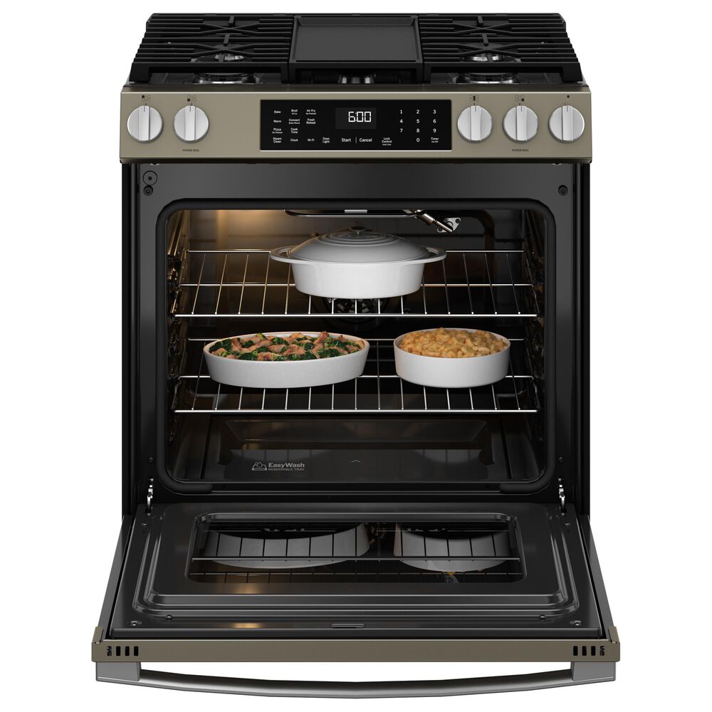 GE Appliances 30&quot; Slide-In Front-Control Convection Gas Range in Fingerprint Resistant Slate, , large