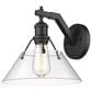 Golden Lighting Orwell 1-Light Wall Sconce with Clear Shade in Matte Black, , large