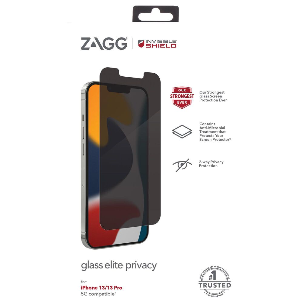 Zagg InvisibleShield Glass Elite Privacy 360 Screen Protector for Apple iPhone 16e/14/13 Pro/13 in Clear, , large