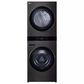 LG WashTower with 5.0 Cu. Ft. Washer, 7.4 Cu. Ft. Gas Dryer and Mirror Steam Clothing Styler in Black Steel, , large