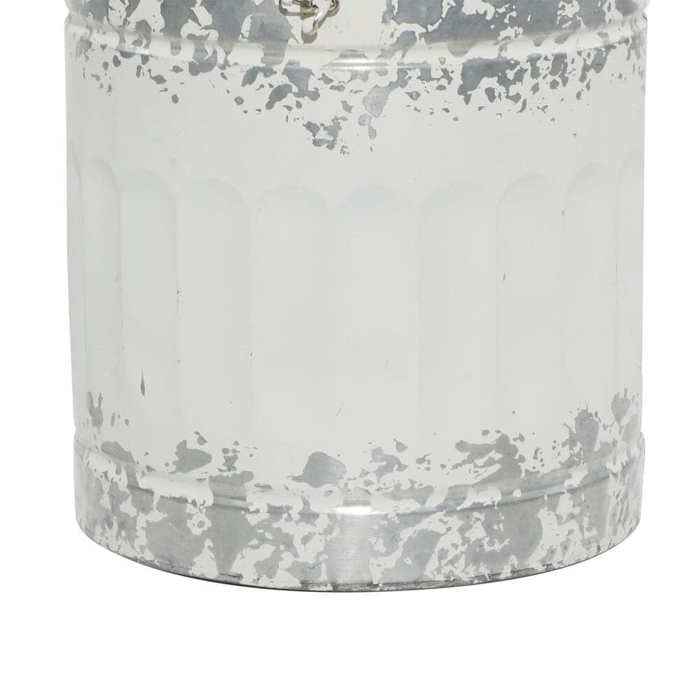Maple and Jade 2-Piece Decorative Vase Set with Curved Handles in Galvanized White and Silver, , large