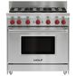 Wolf 6 Burner All Gas Range Liquid Propane, , large