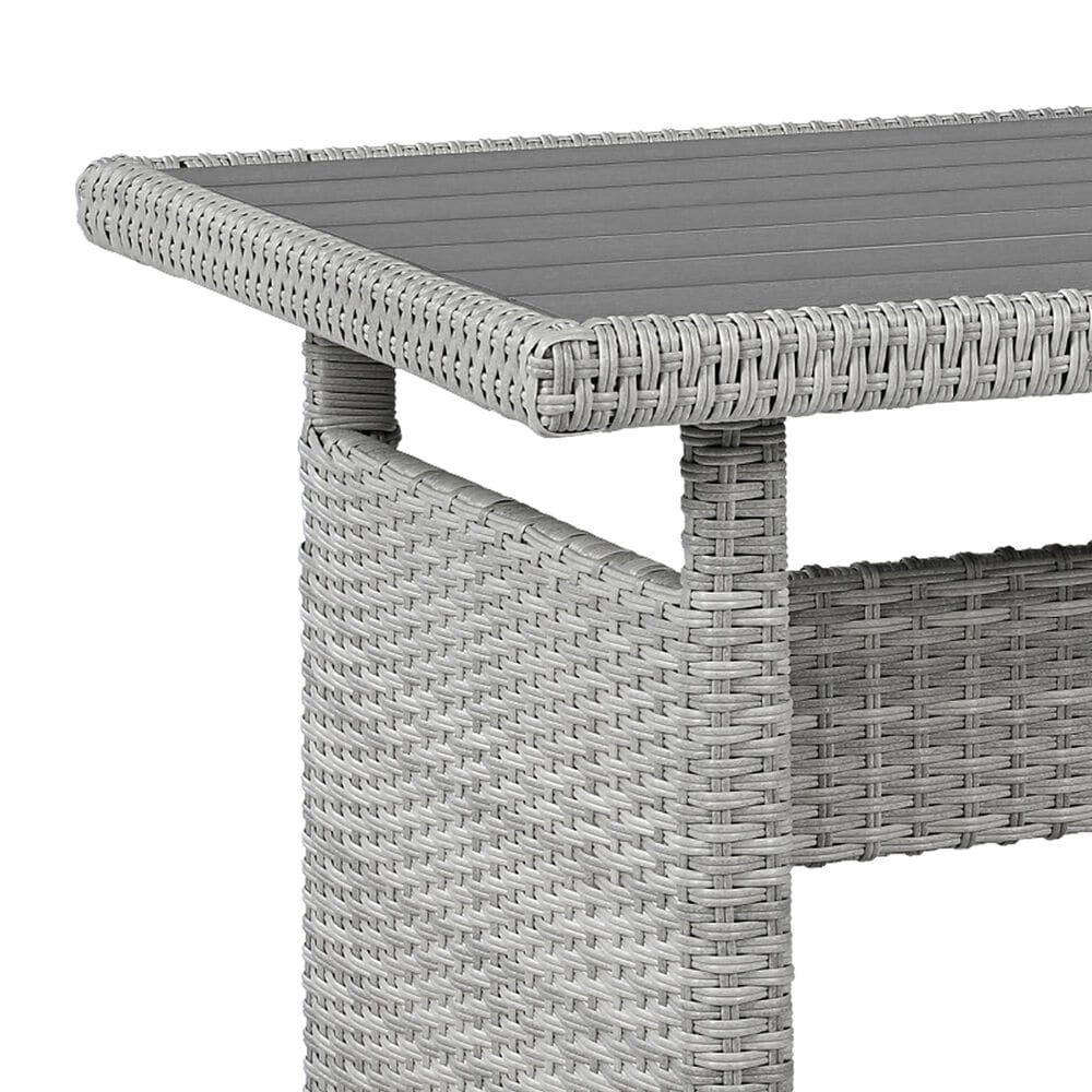 HOMLUX 5-Piece Outdoor Conversation Set with 2 Extendable Side Tables and Gray Rattan in White, , large