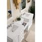 James Martin Vanities De Soto 82" Double Bathroom Vanity in Bright White with 3 cm White Zeus Quartz Top and Rectangular Sinks, , large