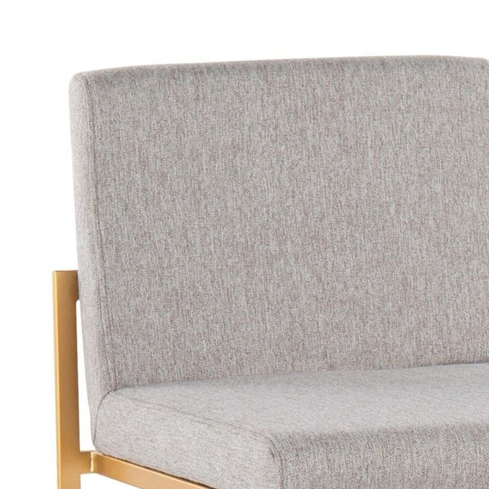 LumiSource Fuji High Back Barstool with Grey Fabric in Gold &#40;Set of 2&#41;, , large