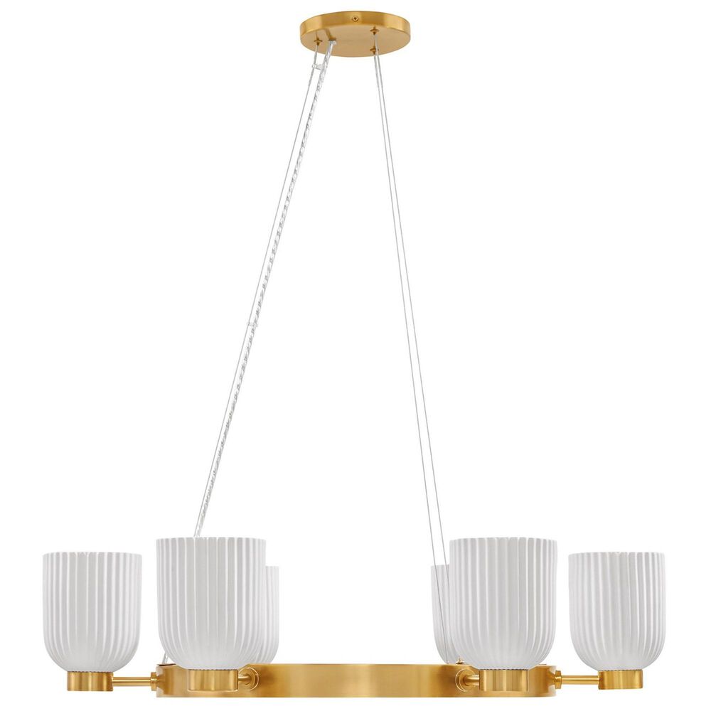 Savoy House Isla Blanca 6 Light Chandelier in Warm Brass, , large