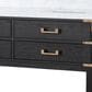 Lexora Home Norwalk 72" Double Bathroom Vanity in Black Oak with White Carrara Marble Top and Rectangular Sinks, , large