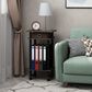 HOMLUX Turn-N-Tube Tall End Table in Columbia Walnut, Black and Dark Brown, , large