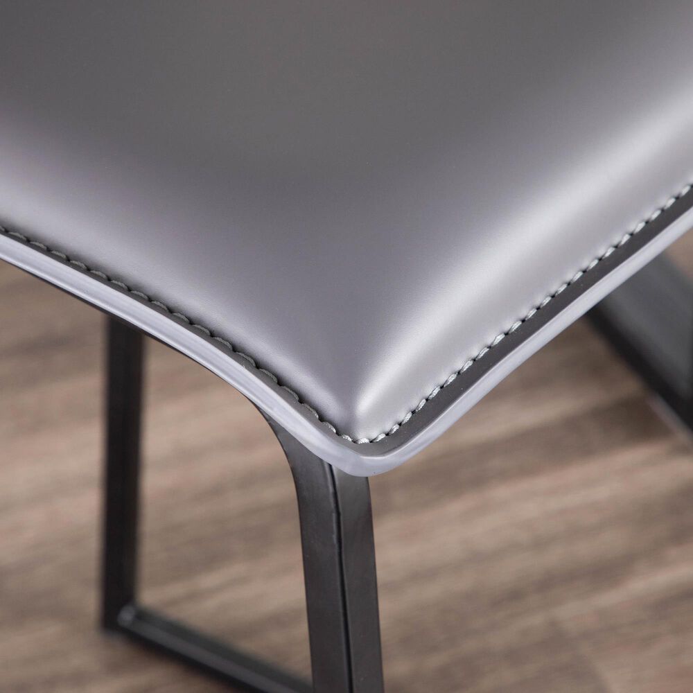 Lumisource Mara Counter Stool with Grey Cushion in Black &#40;Set of 2&#41;, , large