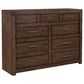 Riva Ridge Modern Loft 9 Drawer Chesser and Mirror in Brownstone, , large