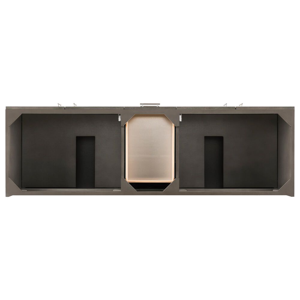 James Martin Vanities Metropolitan 72&quot; Double Bathroom Vanity in Silver Oak and Chrome with 3 cm White Zeus Quartz Top and Rectangular Sinks, , large